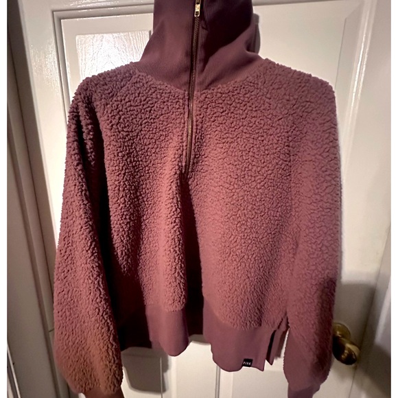 PINK Victoria's Secret Sweaters - Mauve PINK sherpa crop